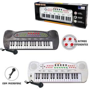 Mini Piano de Cauda Infantil - 30 Teclas - Turbinho - Cor Branco