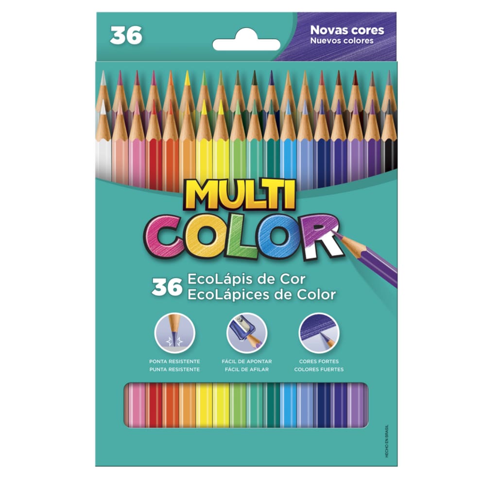 Lapis De Cor 36 Cores FABER CASTELL  Multicolor Ecolapis