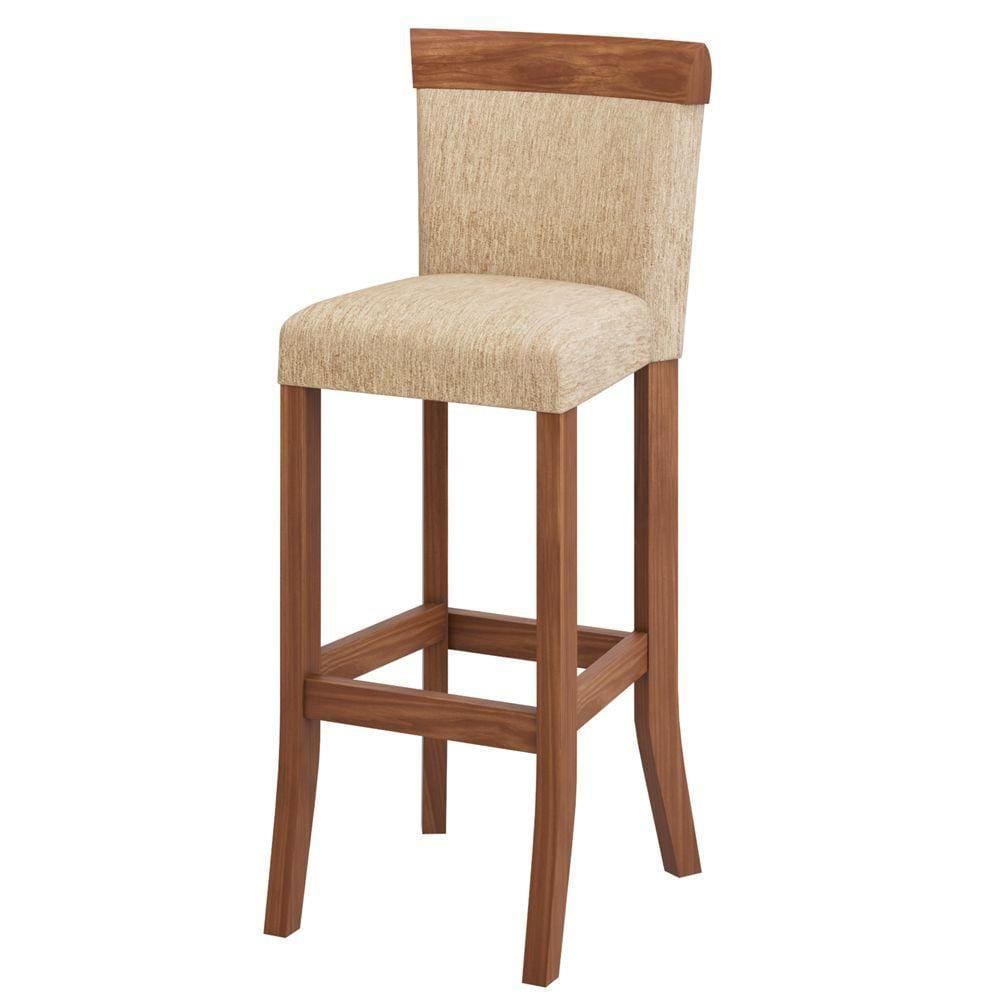 Banqueta Decorativa Milena Linho Cinza Gran Belo