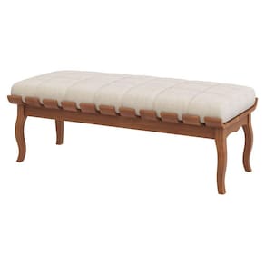 Banco Decorativo Sala de Estar Fiord 140cm Linho Bege