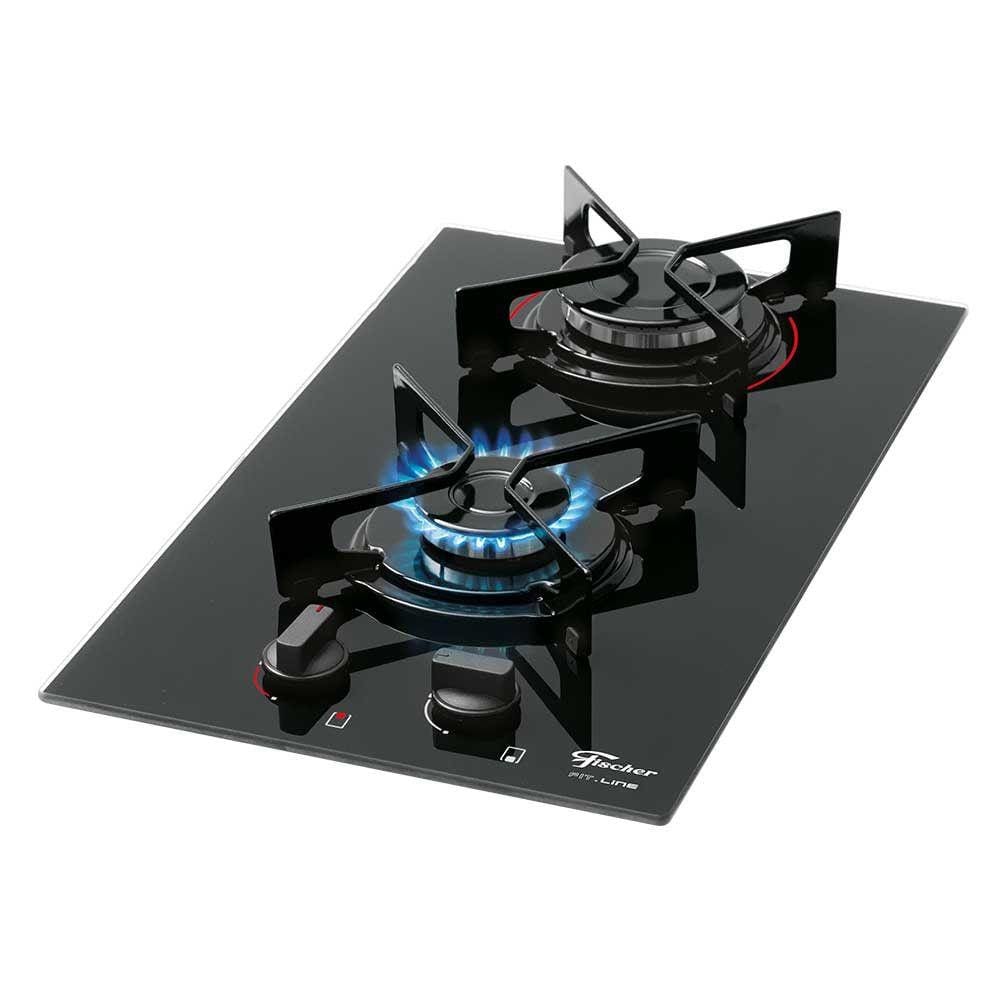 Cooktop Gás 2 bocas Mesa Vidro Fit Line Fischer