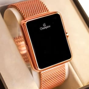 Relógio Feminino Champion Digital Quadrado Rosé CH40080H Led Rosa Garantia de Um Ano