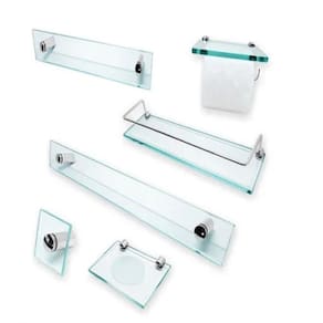 1 Kit Para Banheiro Premium Em Vidro Incolor 1- 6 Peças