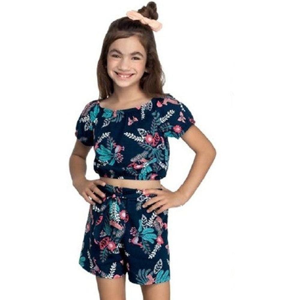 Conjunto Infantil Ciganinha Menina Florido Short + Blusinha