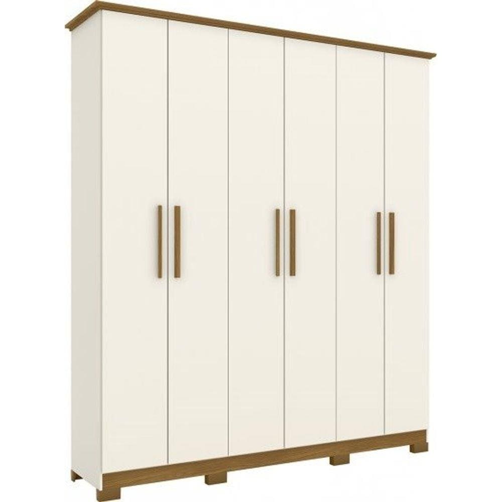 Guarda Roupas Cover 6 Portas Henn Off White/Nature