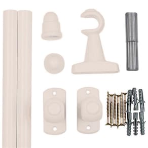 Kit Varão Para Cortina 1,50 Metros Pronto Para Instalar Bege