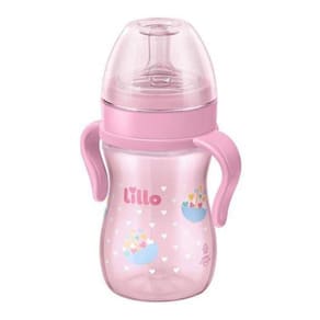 Mamadeira Evolution Com Alça 6+ Meses Rosa 240Ml - Lillo