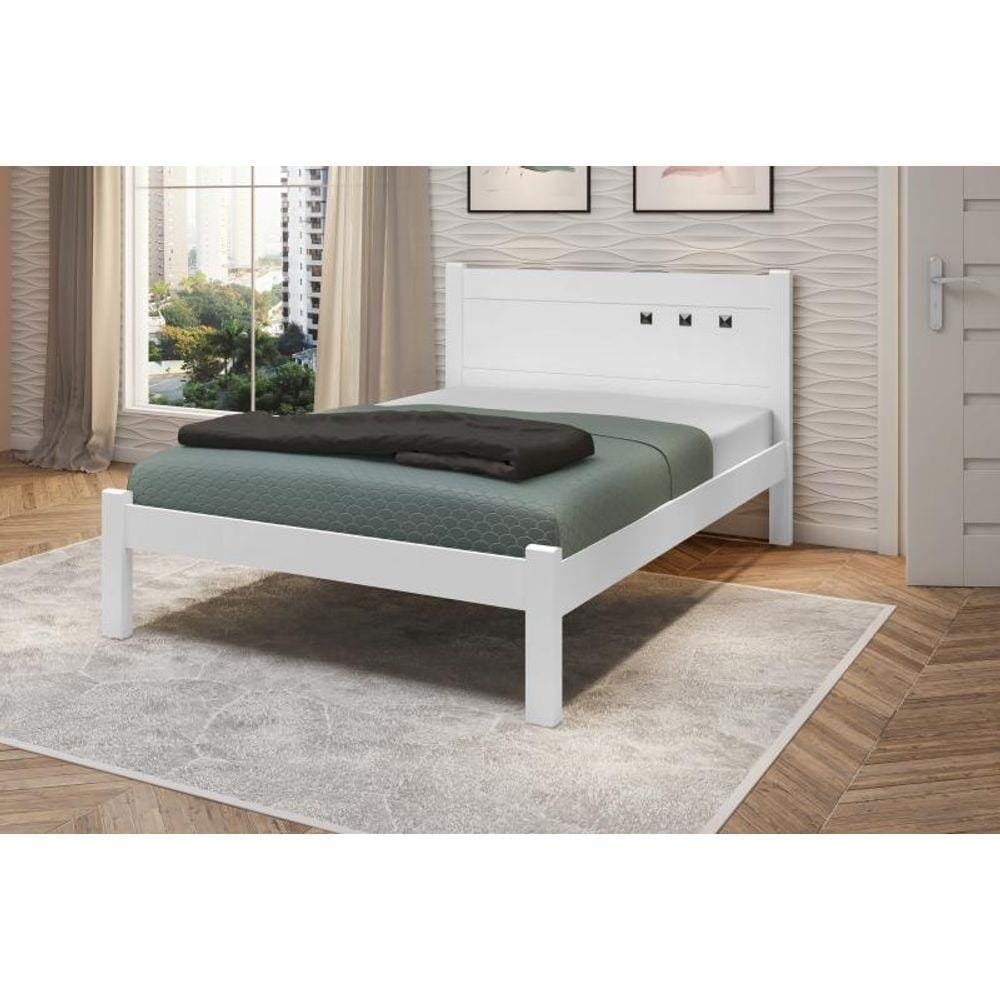 Cama de Casal Paola MDF Branco