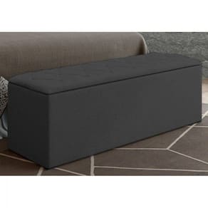 Calçadeira Baú 140cm Paris Amassado Cinza