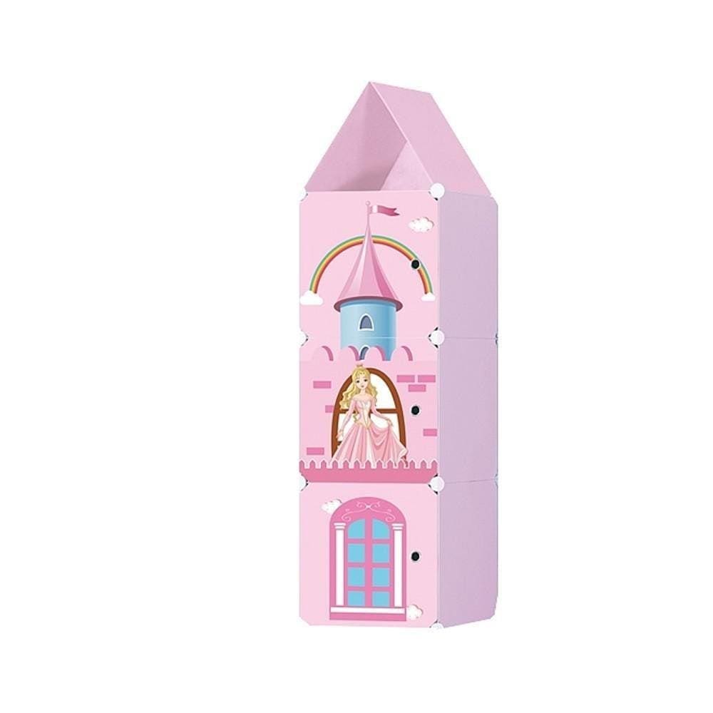 Guarda Roupa Castelo Infantil Organizador De Brinquedos Rosa