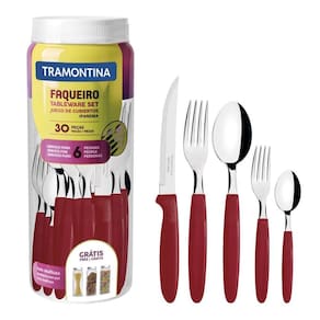 Faqueiro Inox 30 Pcs Ipanema Tramontina Vermelho No Voltagev