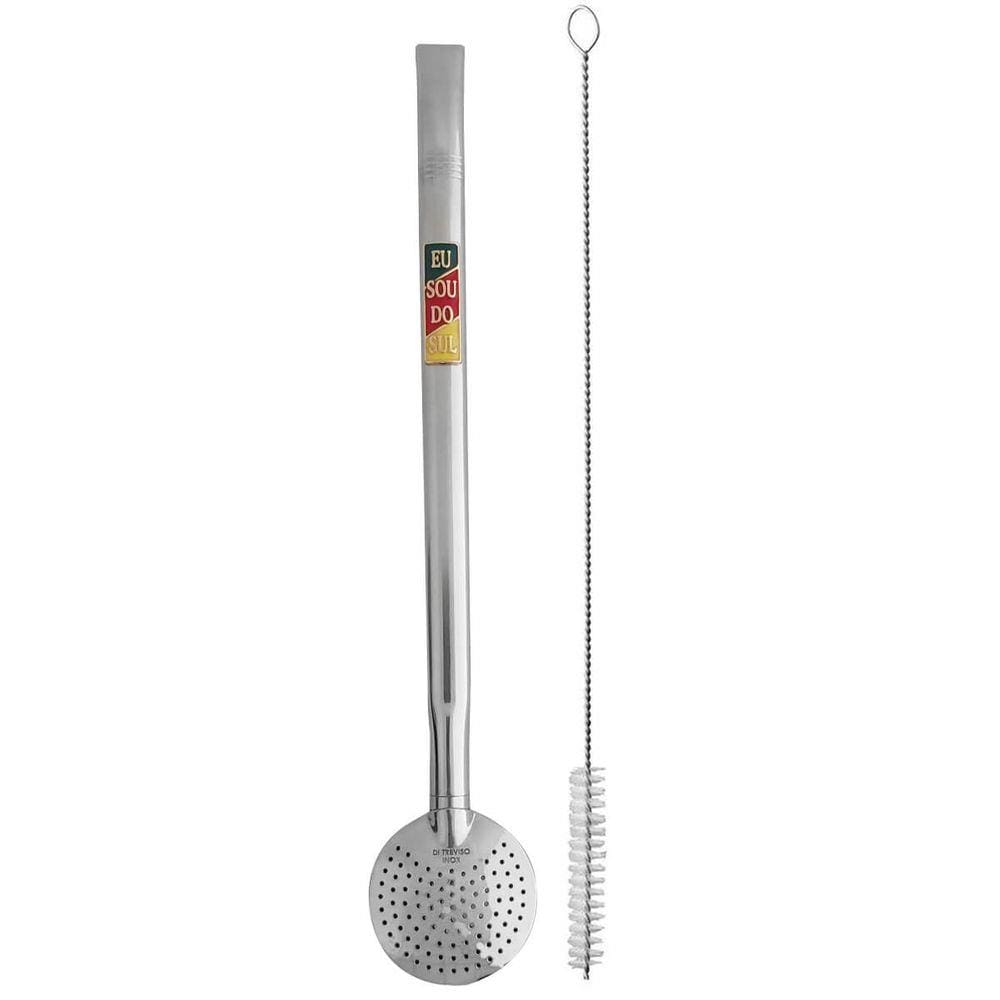 Bomba De Chimarrão Tereré Aço Inox 23cm Com Rosca Pingente Eu Sou do Sul