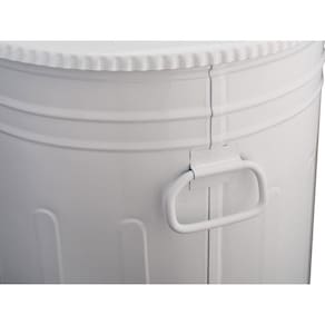Lixeira 50 Litros Branca Lata De Lixo Americana Branca Metal