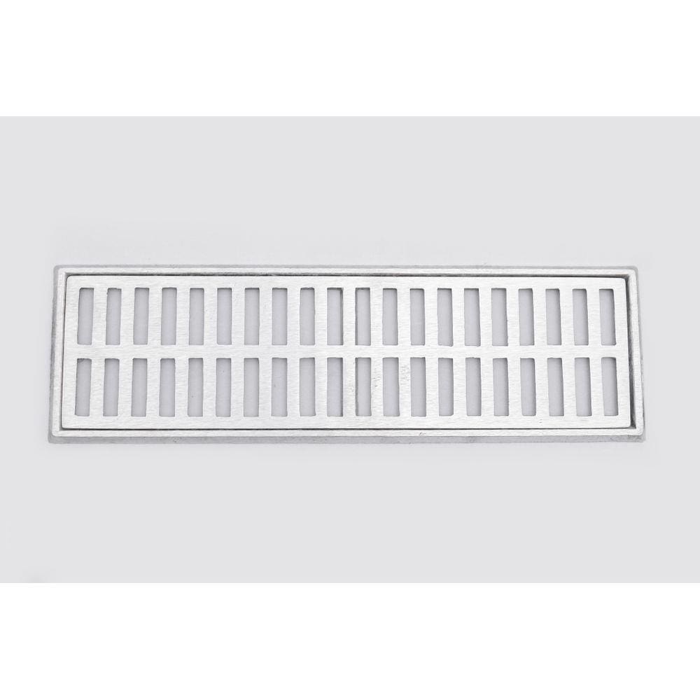 Grelha Pluvial 15x50 com Suporte - Aluminio Fundido Escovado - Ficone Reis