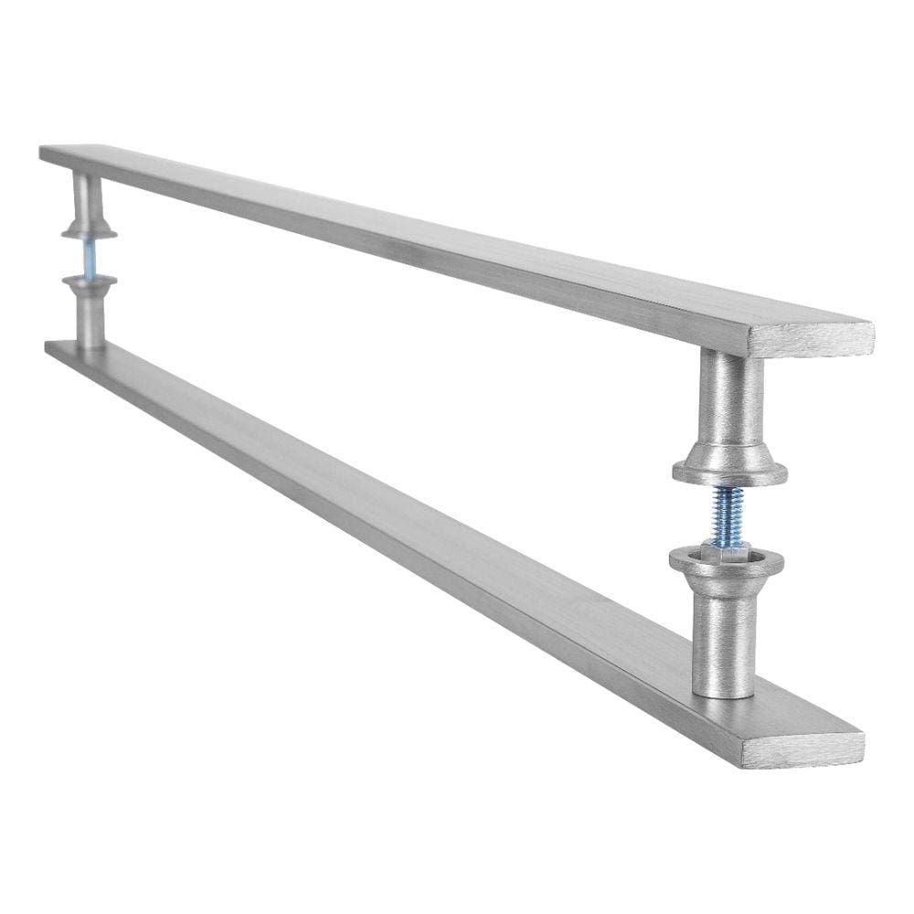 Puxador Barra Chata Inox Escovado Para Porta Madeira 180 cm