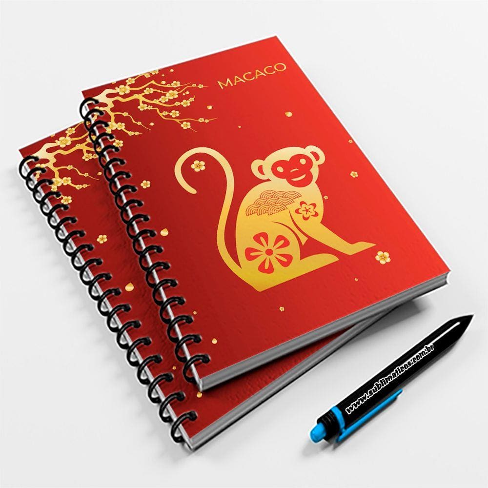 Caderno Universitário 96fls Horóscopo Chinês Macaco