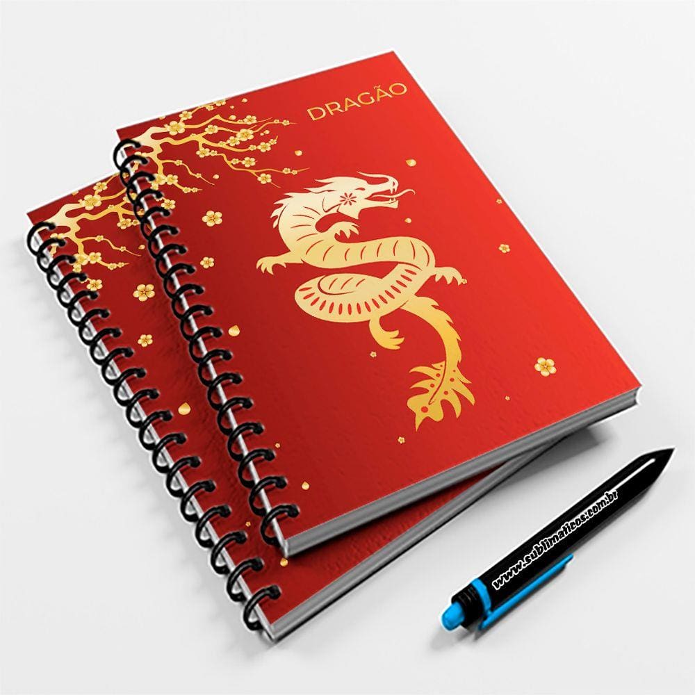 Caderno Universitário 96fls Horóscopo Chinês Dragão