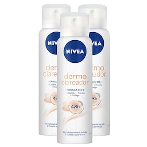 Kit 3X 150ml Desodorante Antitranspirante Aerosol Nivea Dermo Clareador