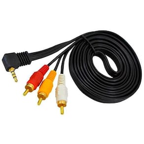 Cabo P2 90 Graus x 3 RCA Áudio e Vídeo 2 Metros Exbom