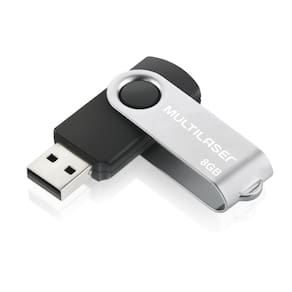 Pendrive 8GB Multilaser Pd587Twist Preto USB 2.0