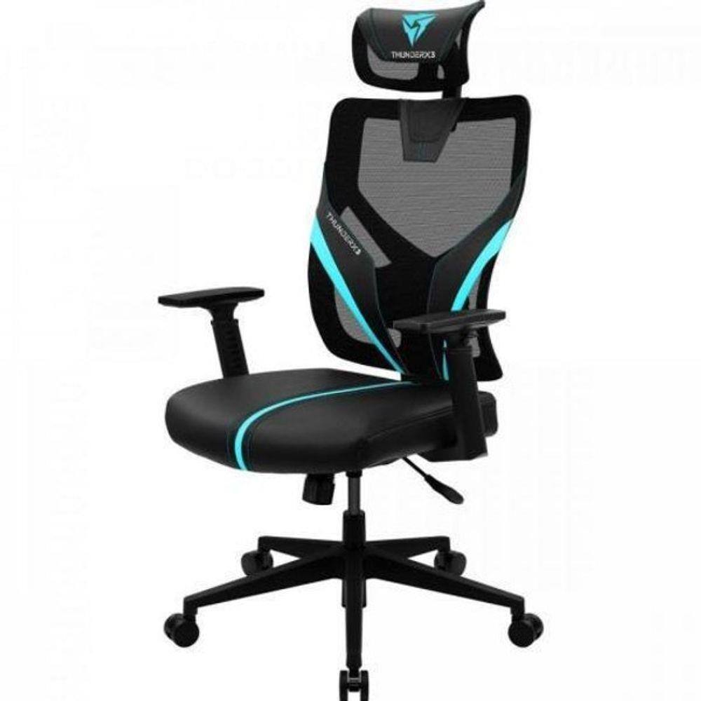 Cadeira Ergonomic Yama1 Preta/ Cyan Thunderx3