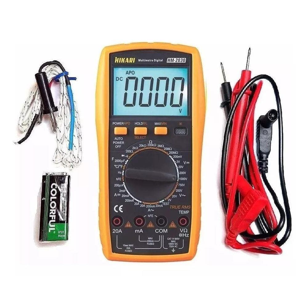 Multímetro Digital Hikari Hm-2030 True Rms Capacimet Até 20A