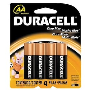 Pilha Alcalina AA Duracell - Cartela com 4 pilhas