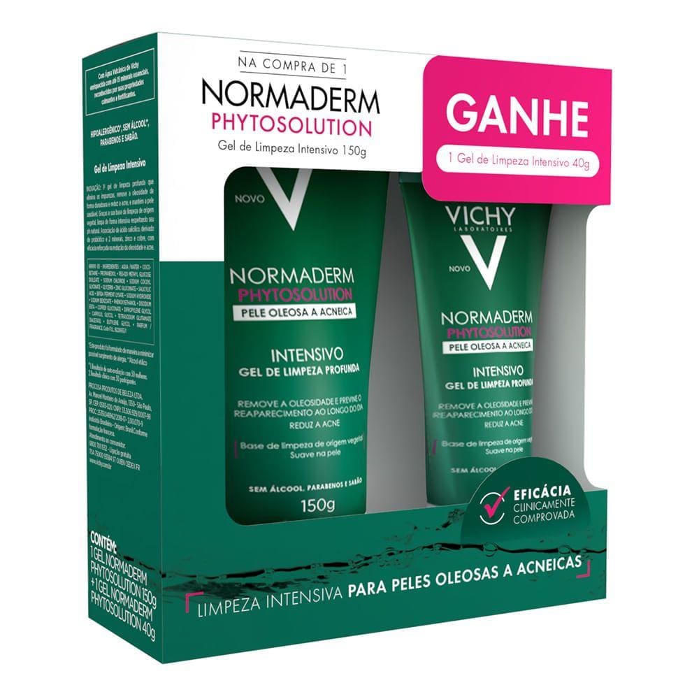 Normaderm Phytosolution Vichy Gel Intensivo 150g e Ganhe Gel Limpeza Intensiva 40g