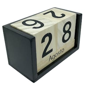 Calendário De Madeira Bege