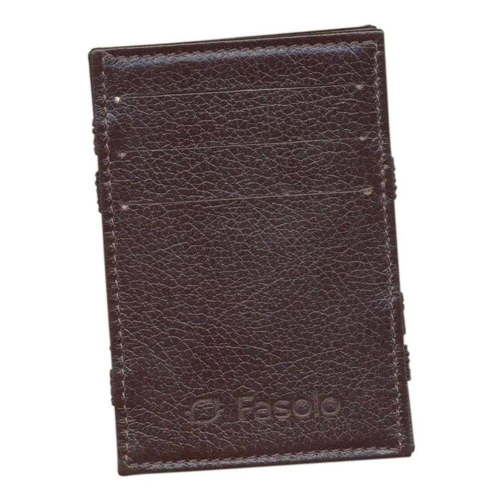 Carteira Mágica Porta Cartão Couro Fasolo U021 Marrom