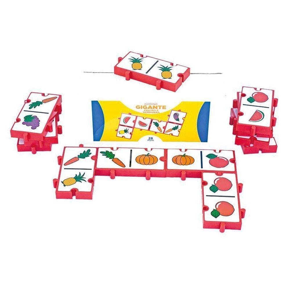 Jogo Dominó Gigante Frutas E Legumes De Encaixe Educativo