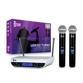 Microfone Dylan UDX-02 Turbo sem fio UHF duplo de mão