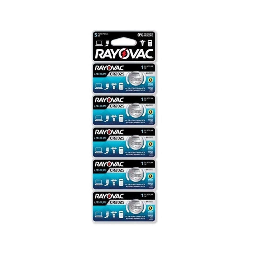 Kit Pilha Rayovac Eletronica CR 2025 com 5