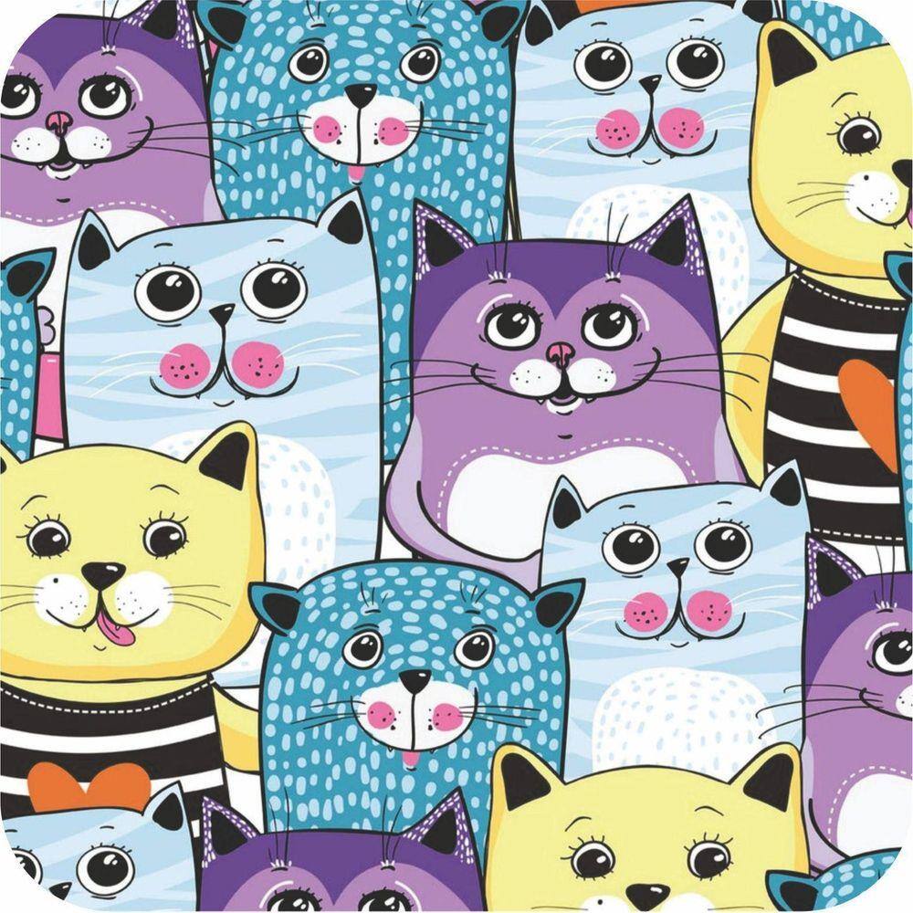 Papel Parede Infantil Gatinhos Fofinhos Lavável