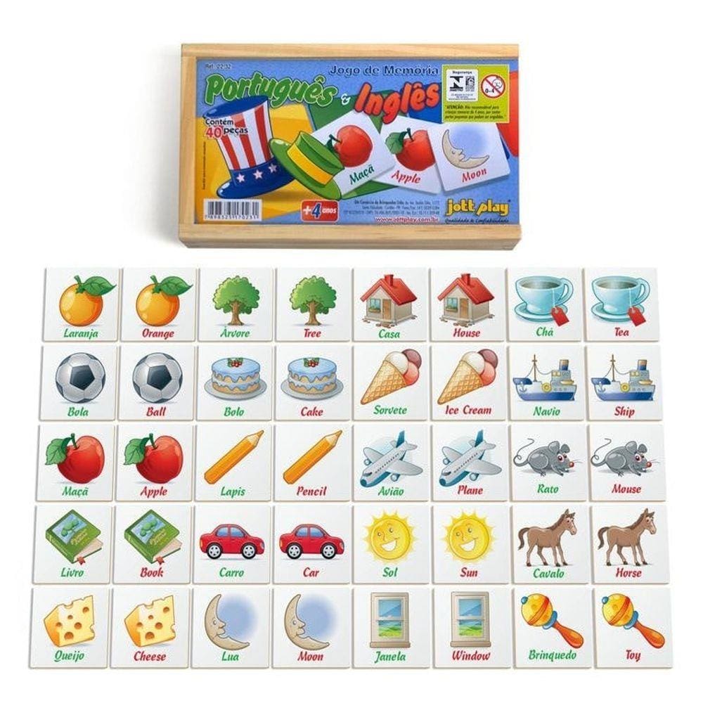Jogo Memória Português Inglês