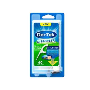 Dispenser Fio Dental com Haste Dentek Triple Clean com 60 unidades