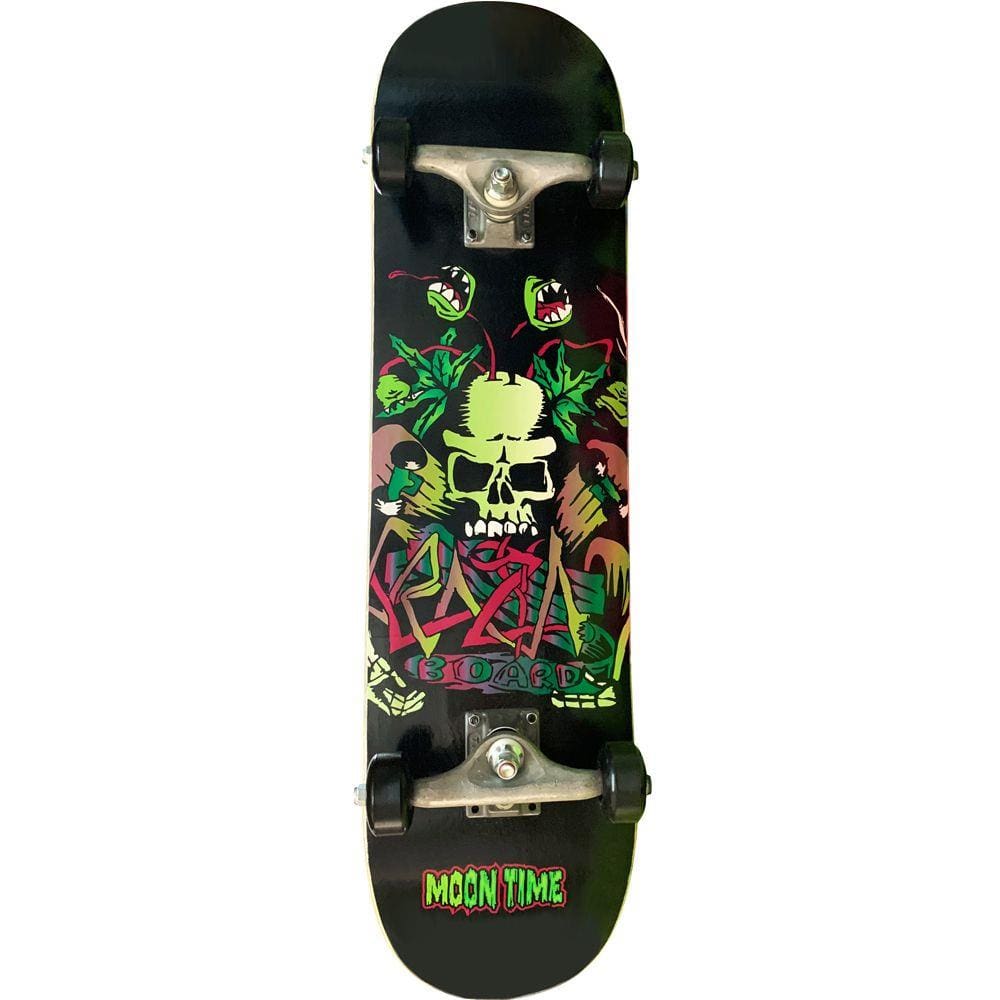 Skate Completo Moon Time Black; Tamanho: Único; Cor: Preto; Gênero: Masculino;