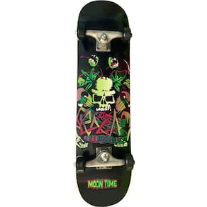 Skate Completo Moon Time Black; Tamanho: Único; Cor: Preto; Gênero: Masculino;