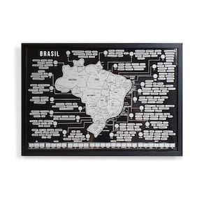 Mapa Do Brasil Raspadinha Grande Com Moldura Preta 73X50