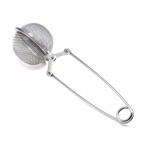 Kit 5 Infusor De Chá E Ervas Inox Peneira Coador Com Cabo