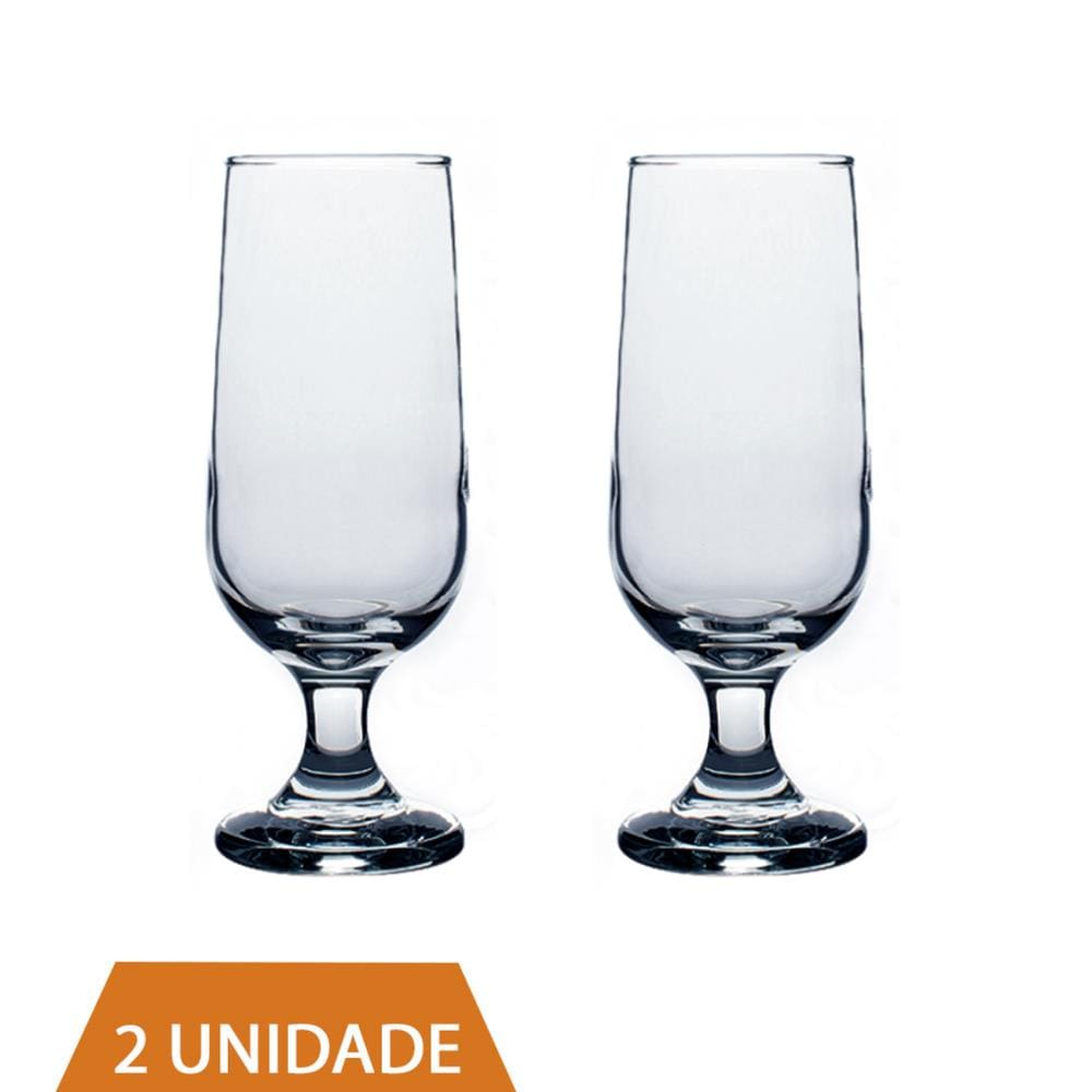 Jogo 2 Copos Taça de Vidro Chopp Hannover 300ml Casa Linda