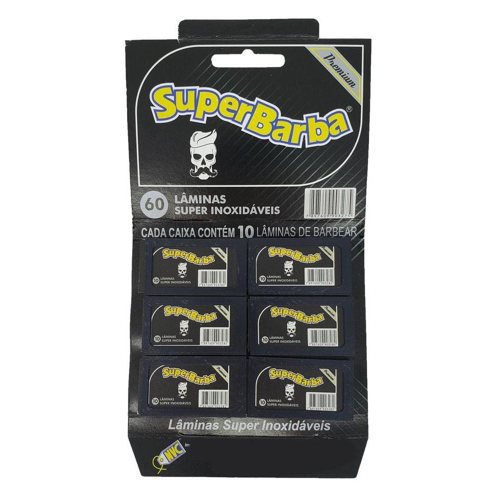 Lâmina Super Barba Black Com 60 Lâminas De Barbear