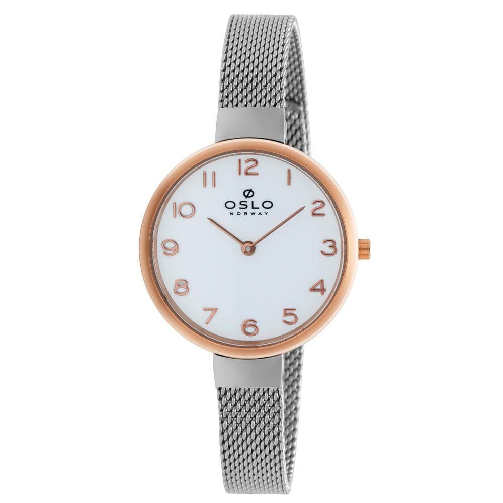 Relógio Oslo Slim Prata E Dourado
