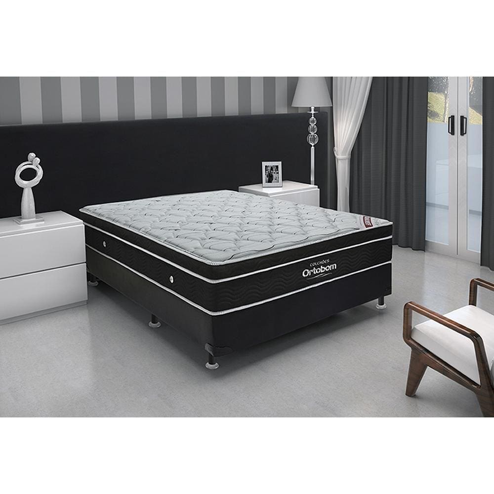 Conjunto Box + Colchão Ortobom Elegant Superpocket 138x188x28