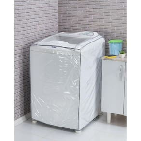 Capa Máquina De Lavar Roupas Pvc Transparente P - 8Kg 11Kg