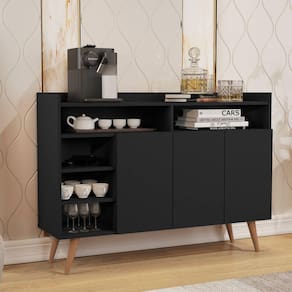 Aparador Buffet 3 Portas Celta Móveis Germai Black