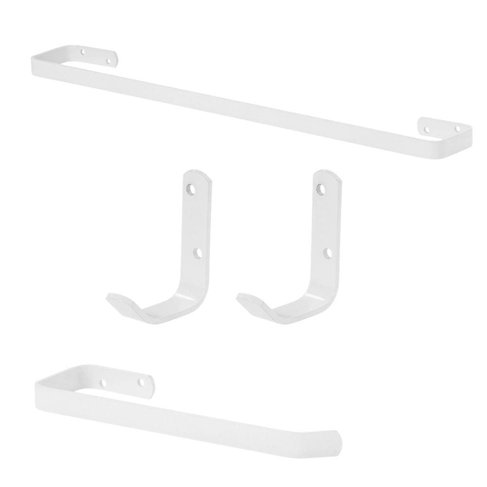 Kit Acessórios Para Banheiro Branco 4 Peças Plus