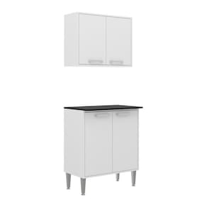 Armário de Cozinha e Balcão com 2 Portas Xangai Branco
