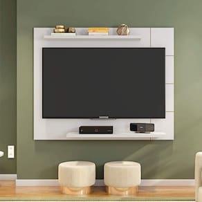 Painel para TV até 58 Polegadas Cross Caemmun Branco Brilho