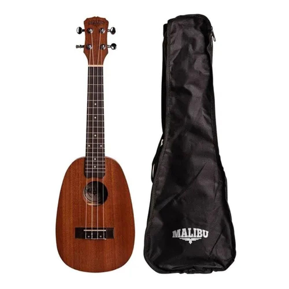 Ukulele Concert Malibu Abacaxi Sapele Acústico Com Capa Bag